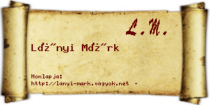 Lányi Márk névjegykártya